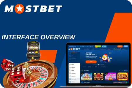 Mostbet casino interface showing the main lobby with games, betting options, and account features
